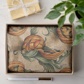 Oude Halloween Jack-O-Lantern Wingerdpatroon Tissuepapier (Geschenk)
