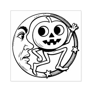 Oude Halloween Jack O'Lantern Stempel van Rubber
