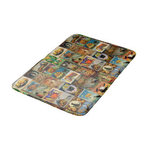 Oude Halloween Kaarten Collage Badmat