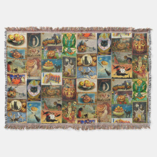 Oude Halloween Kaarten Collage Deken