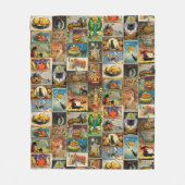 Oude Halloween Kaarten Collage Fleece Deken (Voorkant)