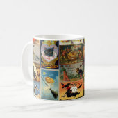 Oude Halloween Kaarten Collage Koffiemok (Voorkant links)