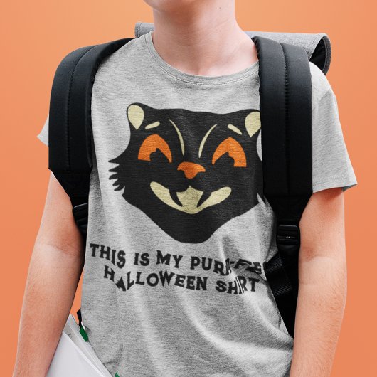 Oude Halloween Kat Aangepaste Slogan T-shirt