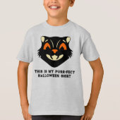 Oude Halloween Kat Aangepaste Slogan T-shirt (Voorkant)