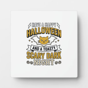 Oude Halloween Kat Griezeldonkere Nacht Ontwerp_1 Fotoplaat