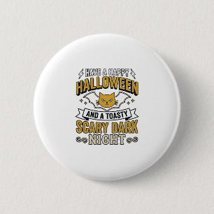 Oude Halloween Kat Griezelijk Donkere Nacht Ontwer Ronde Button 5,7 Cm