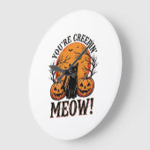 Oude Halloween Kat Kruip Meow Gravure_1 Grote Klok (Hoek)