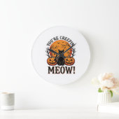 Oude Halloween Kat Kruip Meow Gravure_1 Grote Klok (Huis)