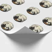 Oude Halloween Kat Maan Spookhuis Vector Afbeeldin Cadeaupapier (Hoek)