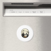 Oude Halloween Kat Maan Spukhuis Vector Afbeelding Magneet (Insitu (Vaatwasser))