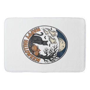 Oude Halloween Kat Maanlicht Spook Badge_1 Badmat