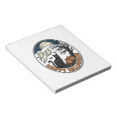 Oude Halloween Kat Maanlicht Spook Badge_1 Notitieblok (Schuin)