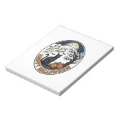 Oude Halloween Kat Maanlicht Spook Badge_1 Notitieblok (Linkerzijde)