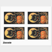 Oude Halloween kat met pompoen Rechthoekige Sticker (Vel)