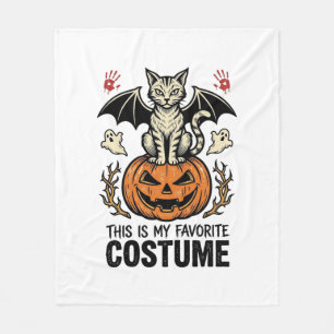 Oude Halloween Kat Pompoen Kostuum Shirt Ontwerp Fleece Deken