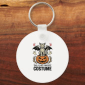 Oude Halloween Kat Pompoen Kostuum Shirt Ontwerp Sleutelhanger (Voorkant)