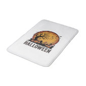 Oude Halloween Kerkhof Vleermuis Maan Kunst_1 Badmat (Gekanteld)