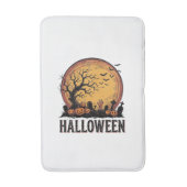 Oude Halloween Kerkhof Vleermuis Maan Kunst_1 Badmat (Voorkant Verticaal)