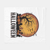 Oude Halloween Kerkhof Vleermuis Maan Kunst_1 Fleece Deken (Voorkant (Horizontaal))