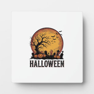 Oude Halloween Kerkhof Vleermuis Maan Kunst_1 Fotoplaat