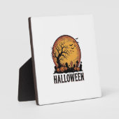 Oude Halloween Kerkhof Vleermuis Maan Kunst_1 Fotoplaat (Voorkant)