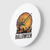Oude Halloween Kerkhof Vleermuis Maan Kunst_1 Grote Klok (Hoek)