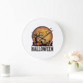 Oude Halloween Kerkhof Vleermuis Maan Kunst_1 Grote Klok (Huis)