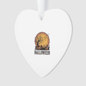 Oude Halloween Kerkhof Vleermuis Maan Kunst_1 Ornament (voorkant)
