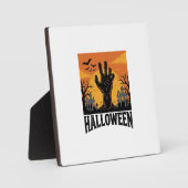 Oude Halloween Kerkhof Zombie Hand Shirt Ontwerp Fotoplaat (Voorkant)
