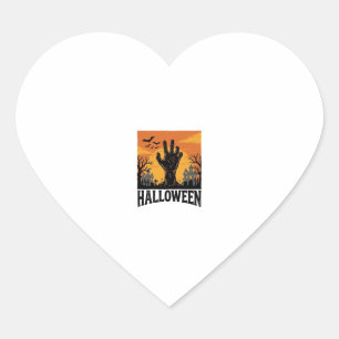 Oude Halloween Kerkhof Zombie Hand Shirt Ontwerp Hart Sticker