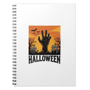 Oude Halloween Kerkhof Zombie Hand Shirt Ontwerp Notitieboek
