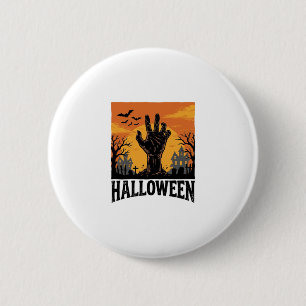 Oude Halloween Kerkhof Zombie Hand Shirt Ontwerp Ronde Button 5,7 Cm