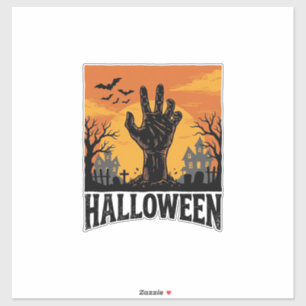Oude Halloween Kerkhof Zombie Hand Shirt Ontwerp Sticker