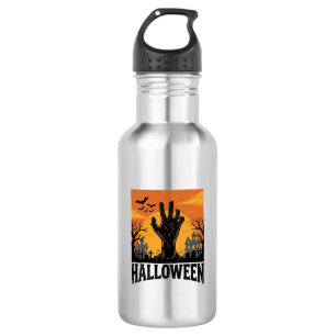 Oude Halloween Kerkhof Zombie Hand Shirt Ontwerp Waterfles