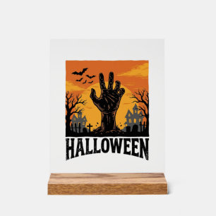 Oude Halloween Kerkhof Zombie Hand T-shirt Ontwerp Acryl Bord