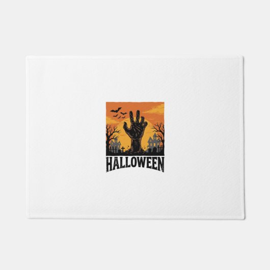 Oude Halloween Kerkhof Zombie Hand T-shirt Ontwerp Deurmat (Voorkant)