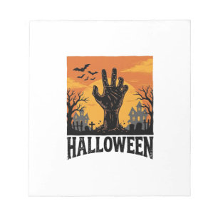 Oude Halloween Kerkhof Zombie Hand T-shirt Ontwerp Notitieblok