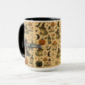Oude Halloween kikker aangepaste naam Mok (Voorkant links)