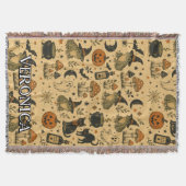 Oude Halloween kikker all-over print naam  Deken (Voorkant)