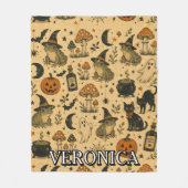 Oude Halloween kikker overal print naam  Fleece Deken (Voorkant)