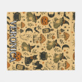 Oude Halloween kikker overal print naam  Fleece Deken (Voorkant (Horizontaal))