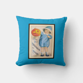 Oude Halloween-kind met Jack o' Lantern Kussen