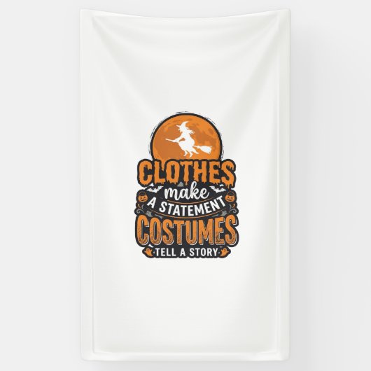 Oude Halloween-kleding Statement T-shirt ontwerp_1 Spandoek (Verticaal)