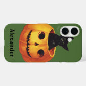 Oude Halloween, Knuffelige Zwarte Kat in een Pompo Case-Mate iPhone Case (Achterkant (horizontaal))