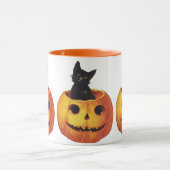 Oude Halloween, Knuffelige Zwarte Kat in een Pompo Mok (Midden)