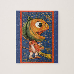 Oude Halloween, Kostuum met Reuzenpompoenhoofd Legpuzzel