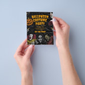 Oude Halloween Kostuumfeest, Bewerkbare Halloween Flyer (Hand)