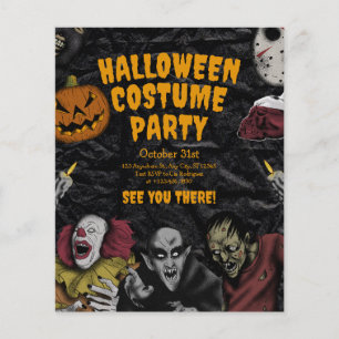 Oude Halloween Kostuumfeest, Bewerkbare Halloween Flyer