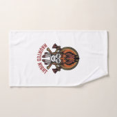 Oude Halloween Krijger Gravure Grafisch voor Wit T Handdoek (Handdoek)
