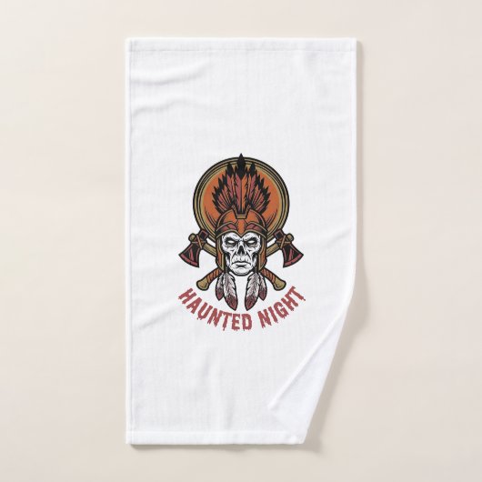 Oude Halloween Krijger Gravure Grafisch voor Wit T Handdoek (Handdoek)